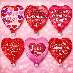 20Pcs Lot Large Happy Valentines Day Heart Shape Foil Balloons Party Decoration